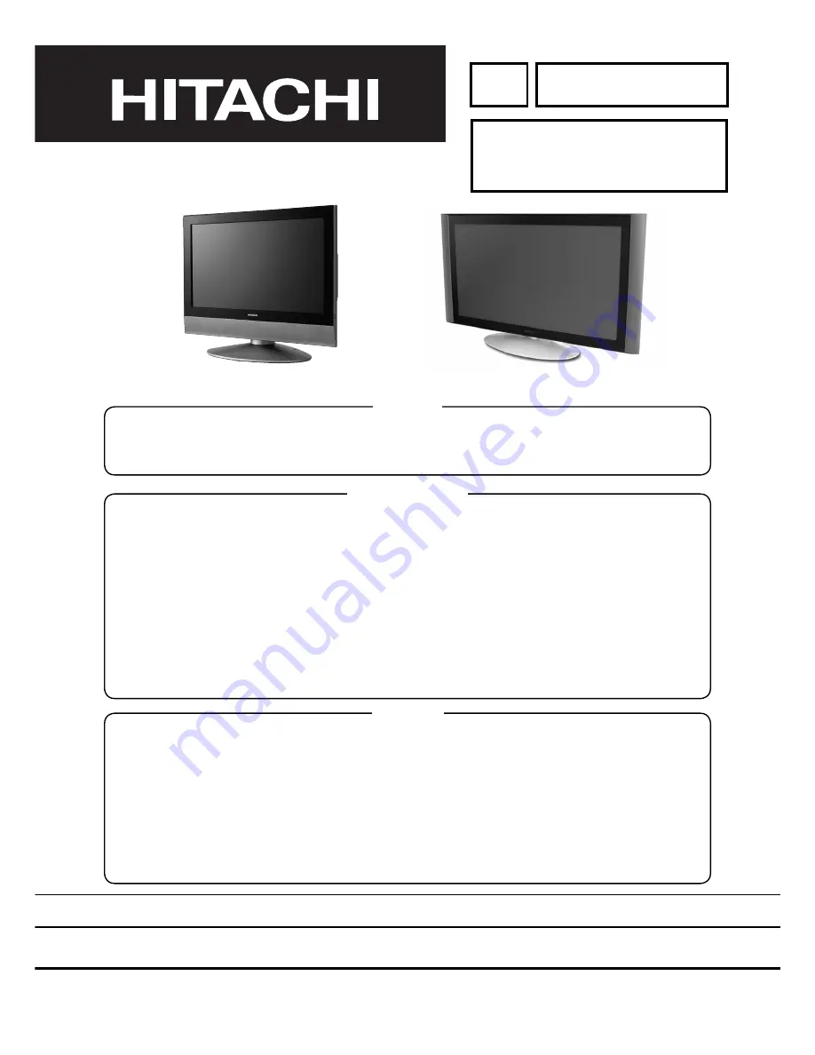 Hitachi 37LD8800TA Service Manual Download Page 1