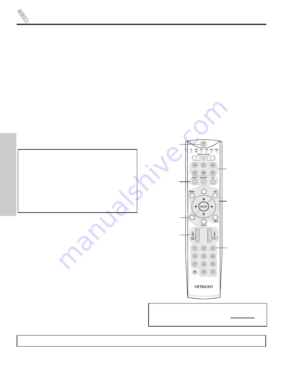 Hitachi 42HDX61 Operating Manual Download Page 44