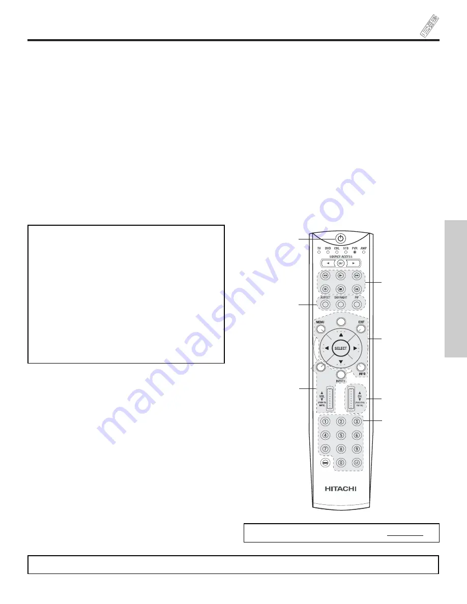 Hitachi 42HDX61 Operating Manual Download Page 45