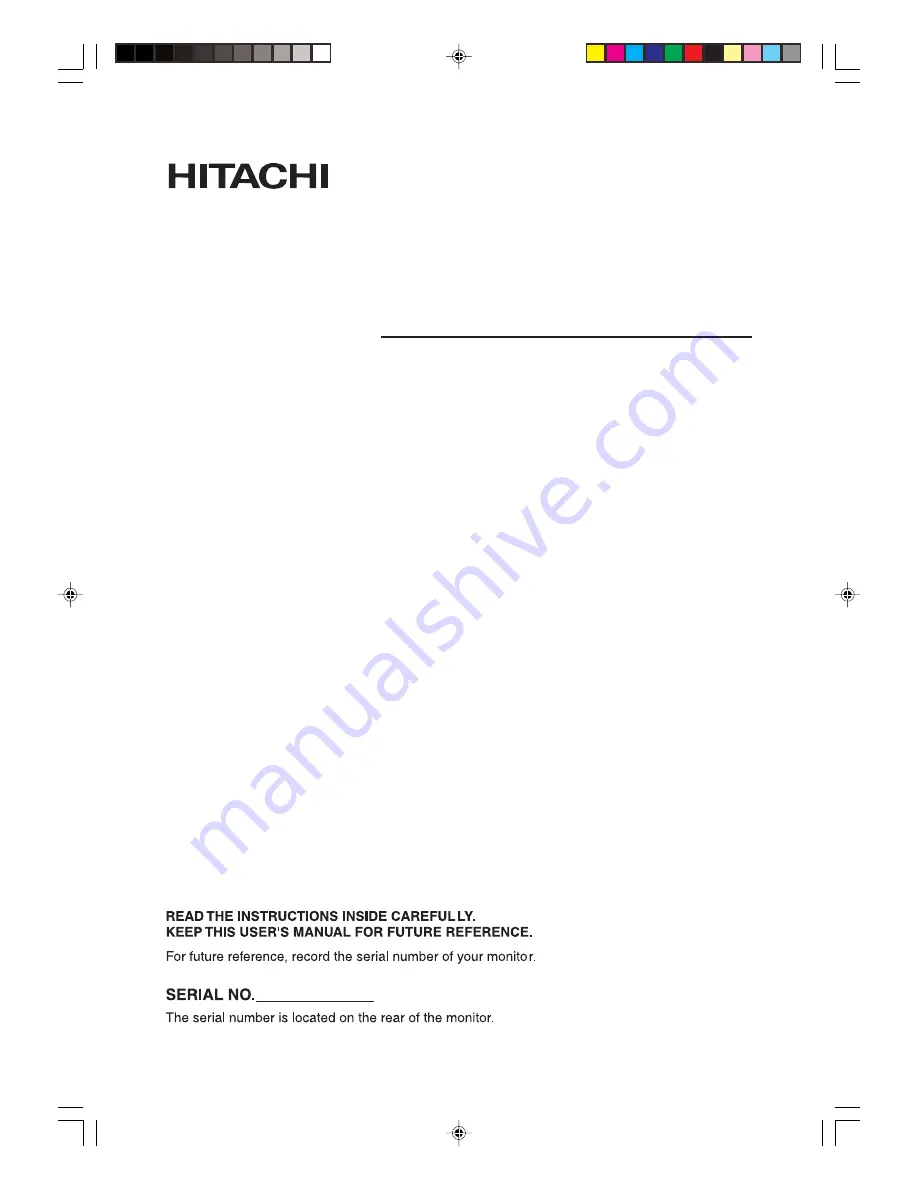 Hitachi 42PD380TA-P1 Скачать руководство пользователя страница 1