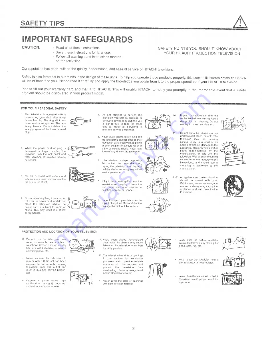 Hitachi 46UX50B Operating Manual Download Page 3