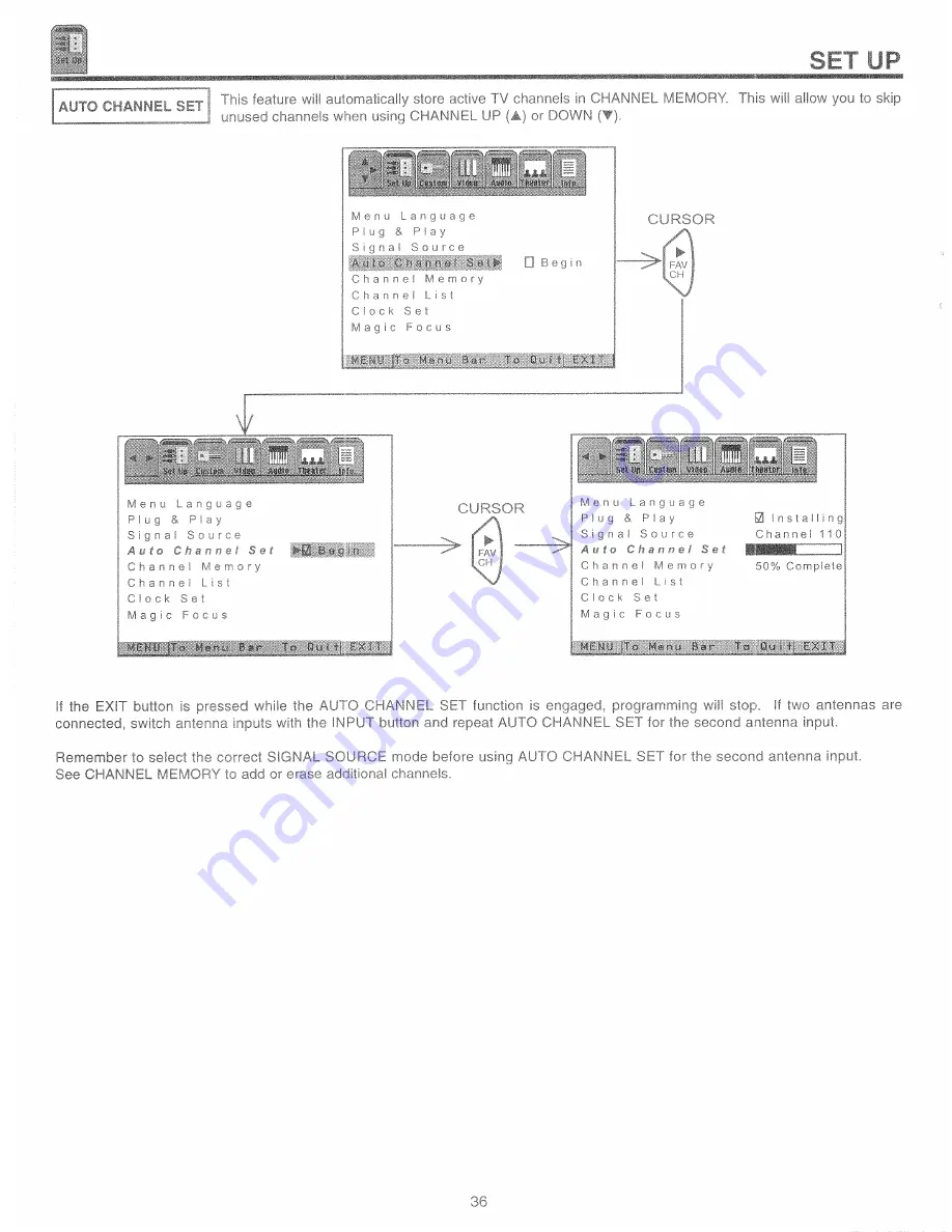 Hitachi 46UX50B Operating Manual Download Page 36