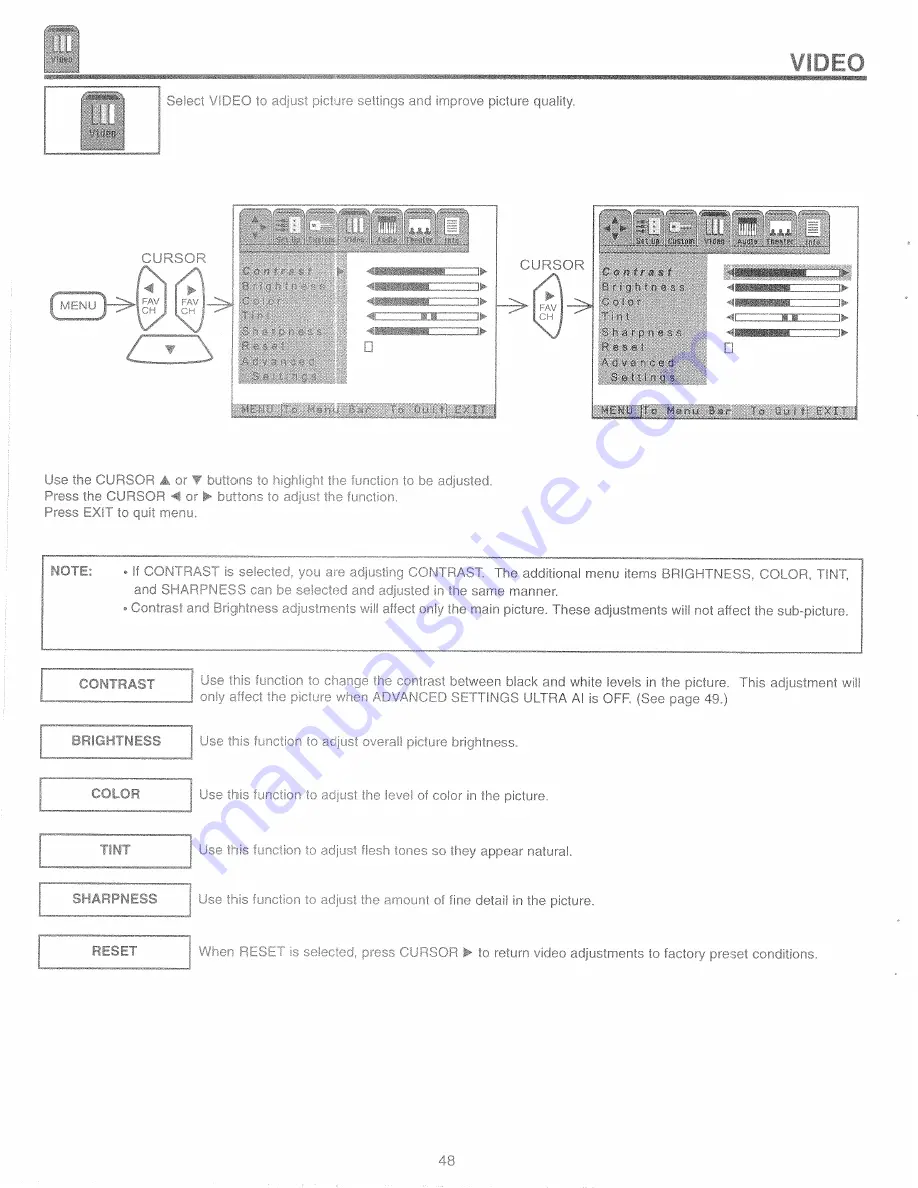 Hitachi 46UX50B Operating Manual Download Page 48