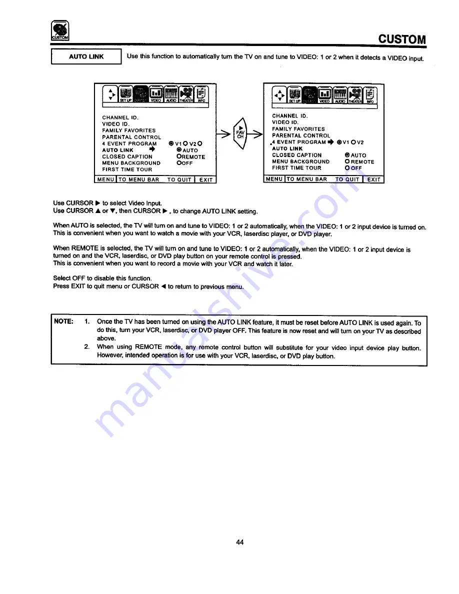 Hitachi 50GX49B Operating Manual Download Page 44