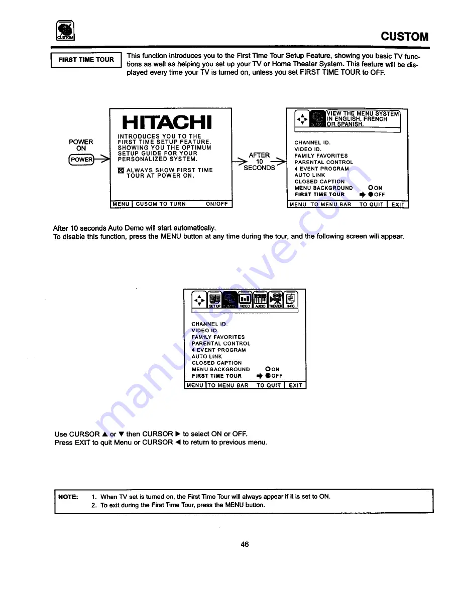 Hitachi 50GX49B Operating Manual Download Page 46