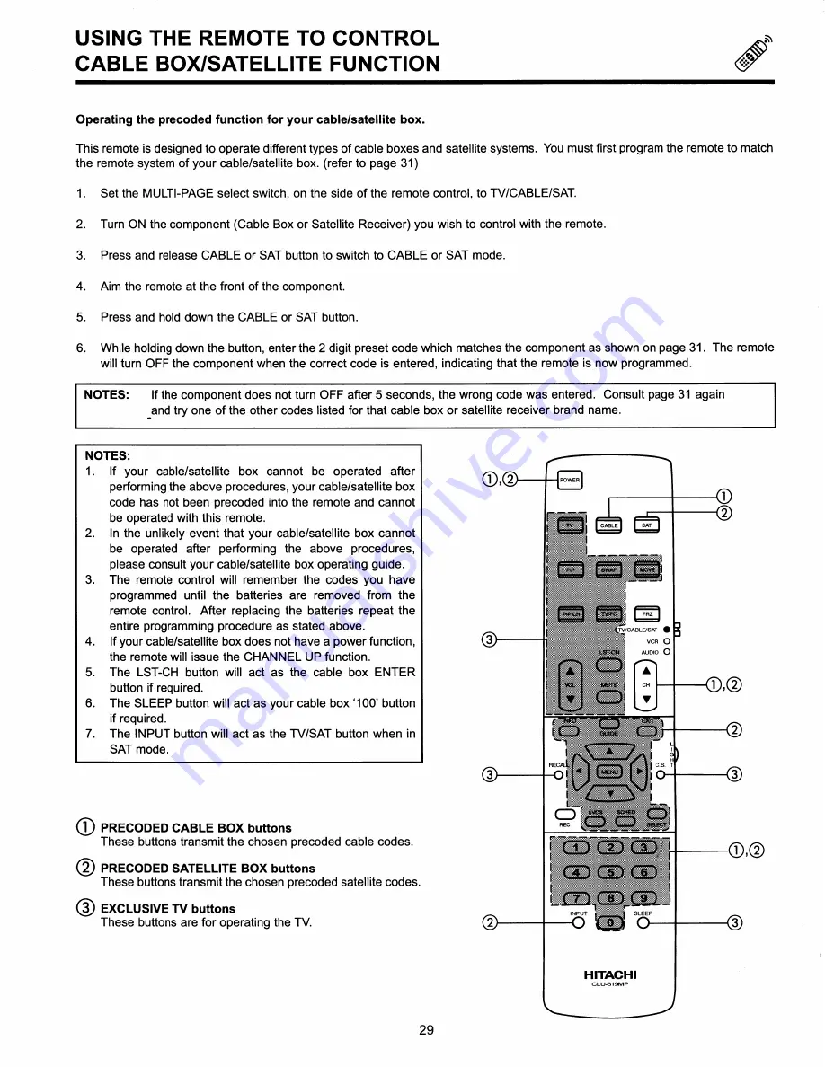 Hitachi 52LDX99B - LCD Projection TV Operating Manual Download Page 29