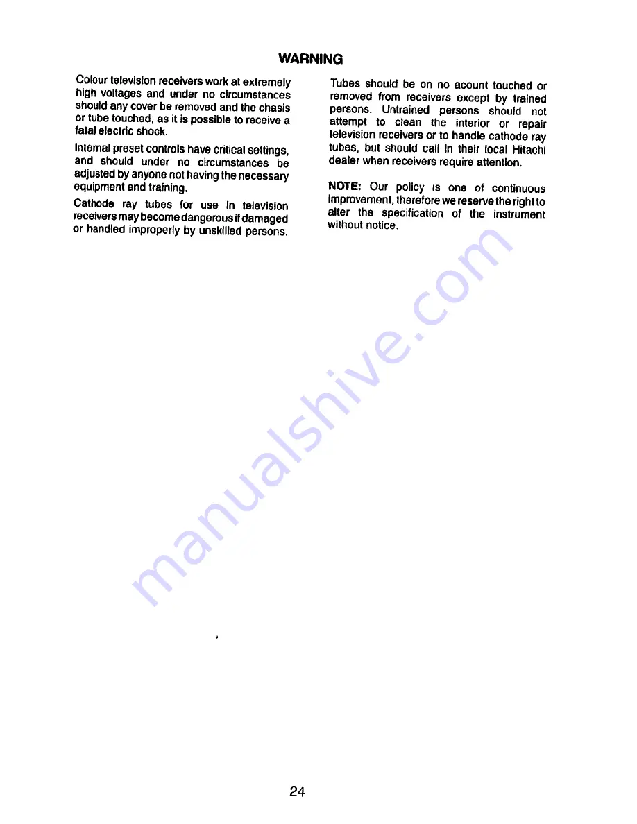 Hitachi C2568TN Operating Manual Download Page 25