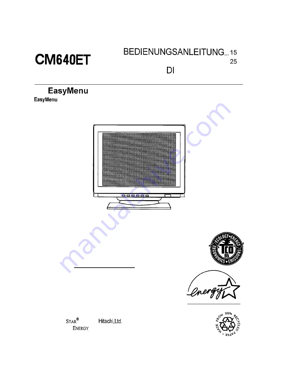 Hitachi CM640ET User Manual Download Page 1