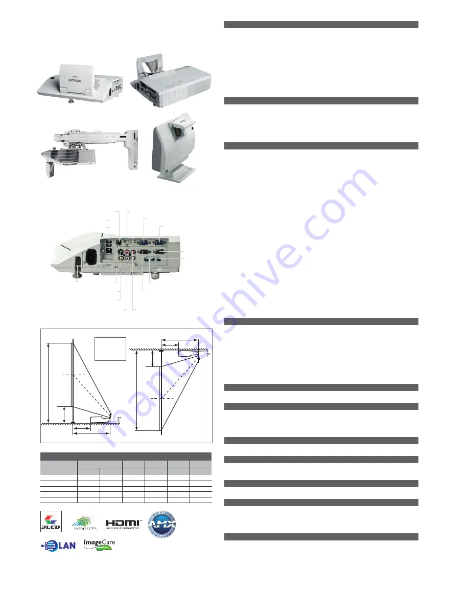 Hitachi CP-A222WNM Technical Specifications Download Page 2