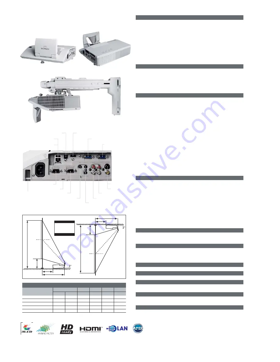 Hitachi CP-AW250NM Technical Specifications Download Page 2