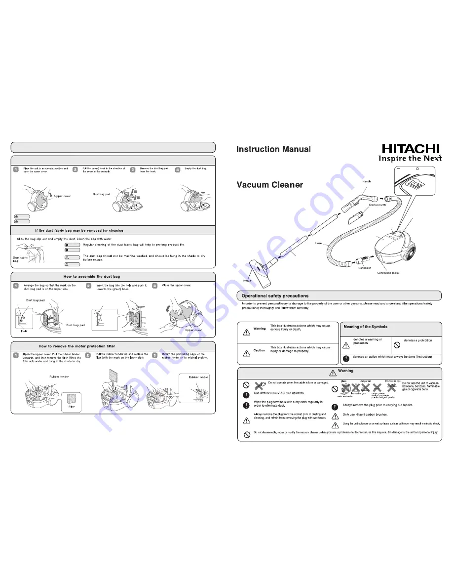 Hitachi CV-BU16 Скачать руководство пользователя страница 1