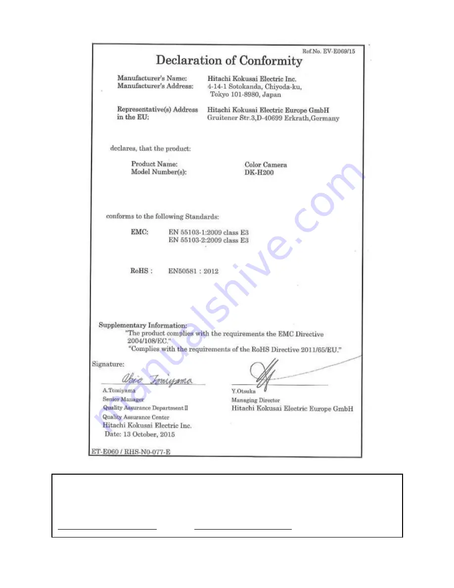 Hitachi DK-H200 Operating Instructions Manual Download Page 2