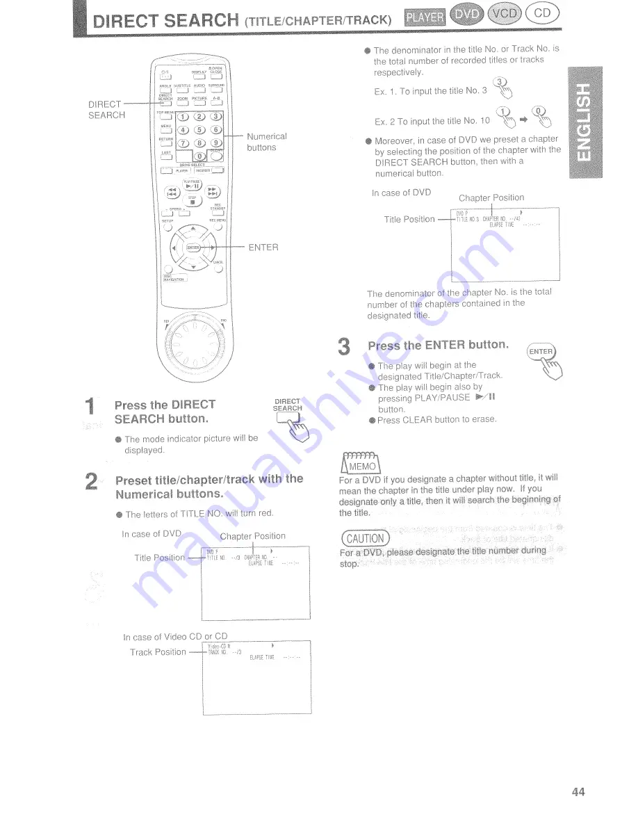 Hitachi DV-W1U Скачать руководство пользователя страница 45