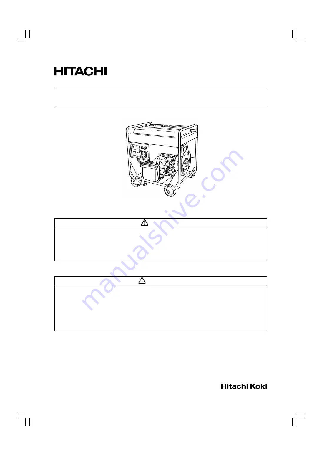 Hitachi E100 Safety Instructions And Instruction Manual Download Page 1