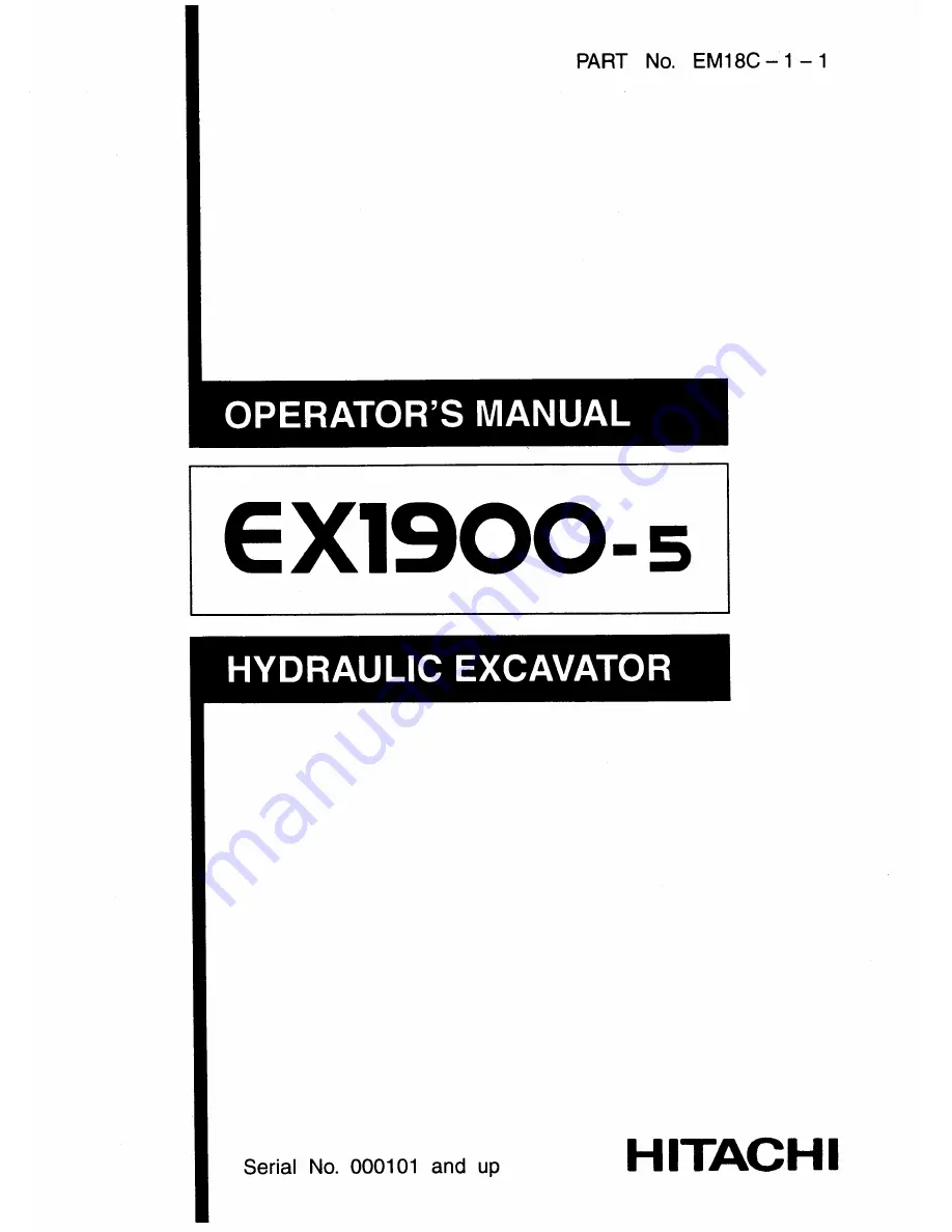 Hitachi EX1900-5 Operator'S Manual Download Page 1