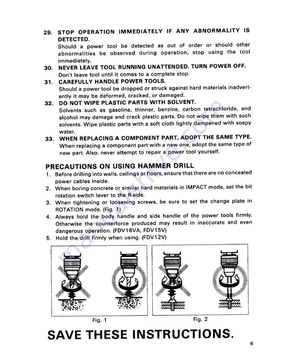 Hitachi FDV 12V Instruction Manual Download Page 7