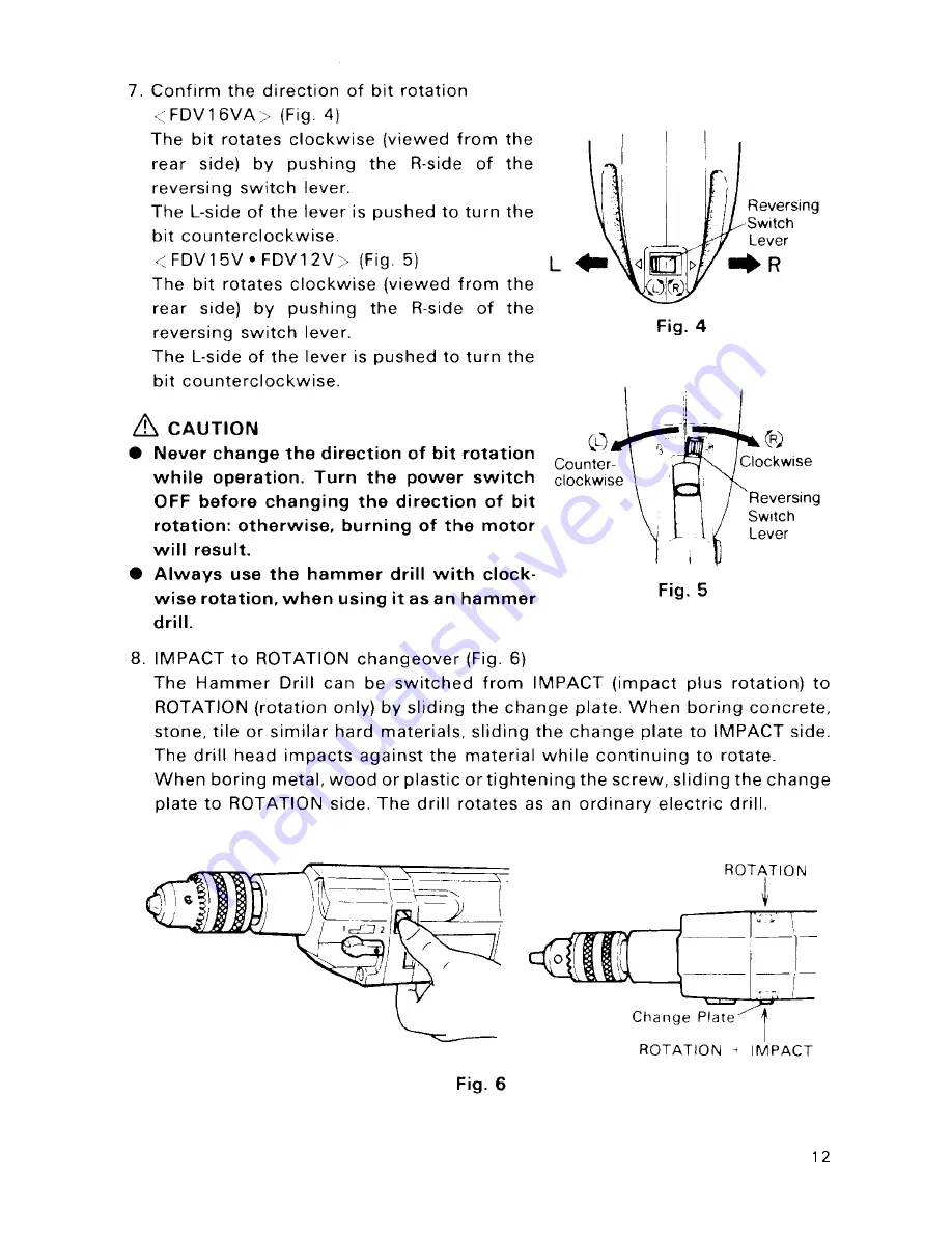 Hitachi FDV 12V Instruction Manual Download Page 13