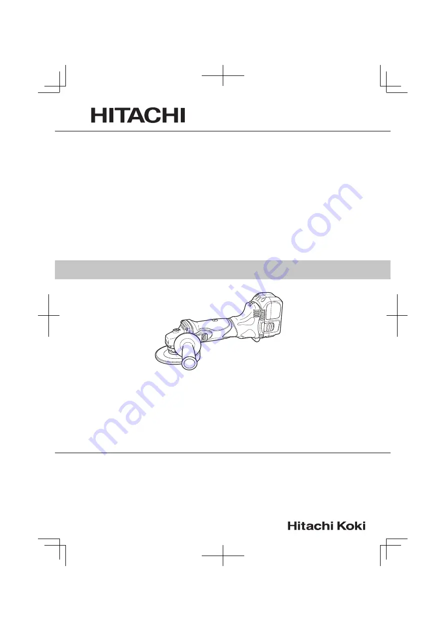 Hitachi G 14DL Скачать руководство пользователя страница 1