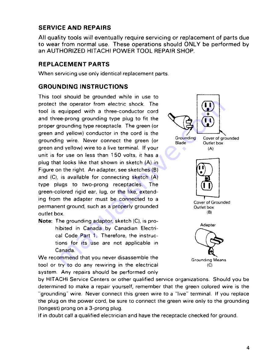 Hitachi H 85 Instruction Manual Download Page 5