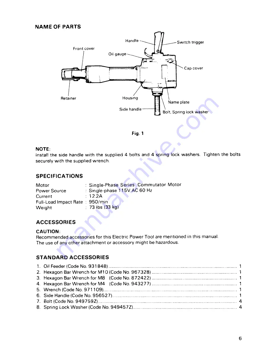 Hitachi H 85 Instruction Manual Download Page 7