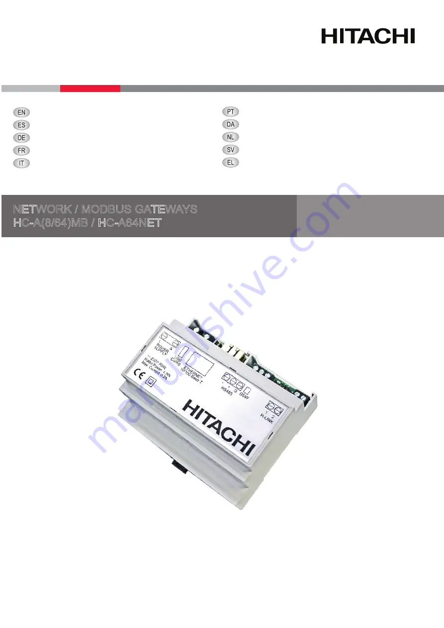 Hitachi HC-A64MB Installation And Operation Manual Download Page 1