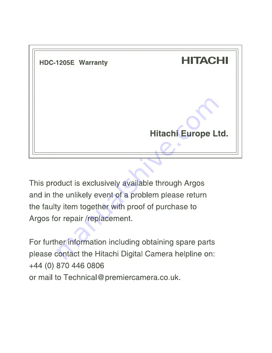 Hitachi HDC-1205E Скачать руководство пользователя страница 40