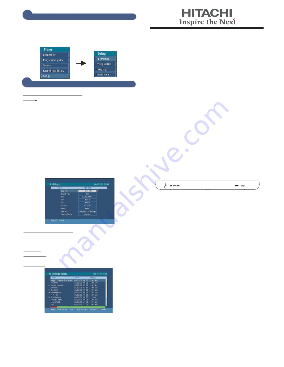 Hitachi HDR165 Instruction Manual Download Page 26