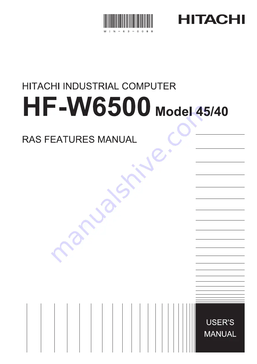 Hitachi HF-W6500 45/40 Скачать руководство пользователя страница 1