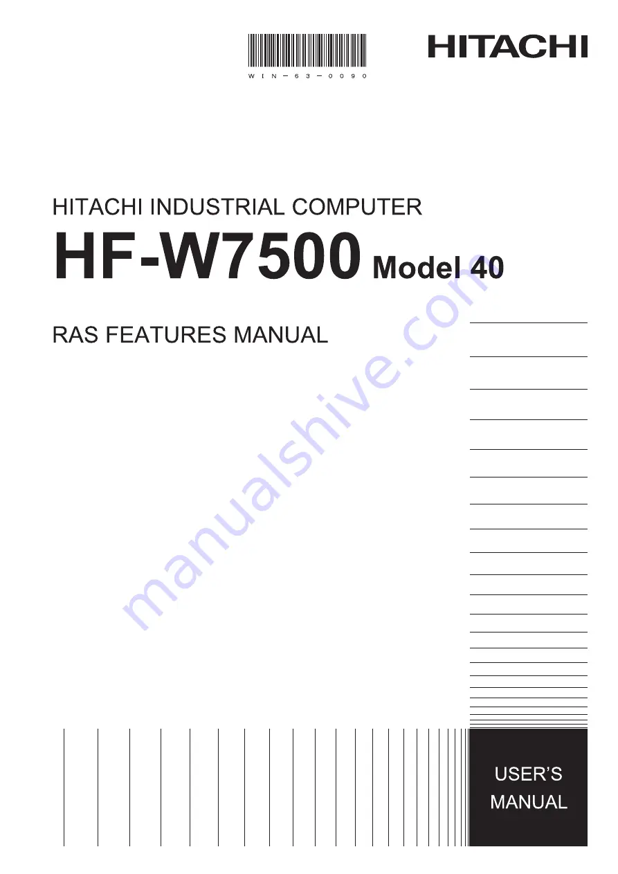 Hitachi HF-W7500 40 Manual Download Page 1