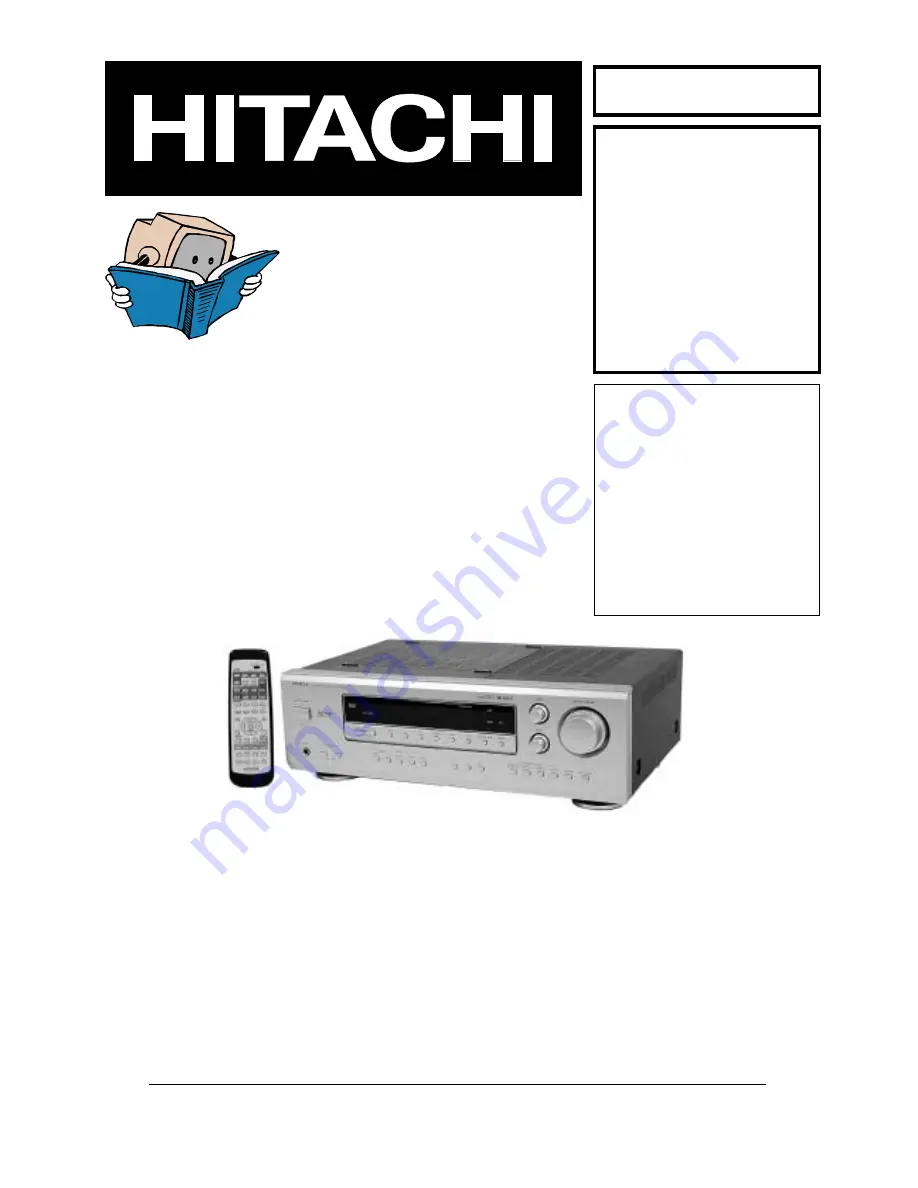 Hitachi HTA-DD1E Скачать руководство пользователя страница 1