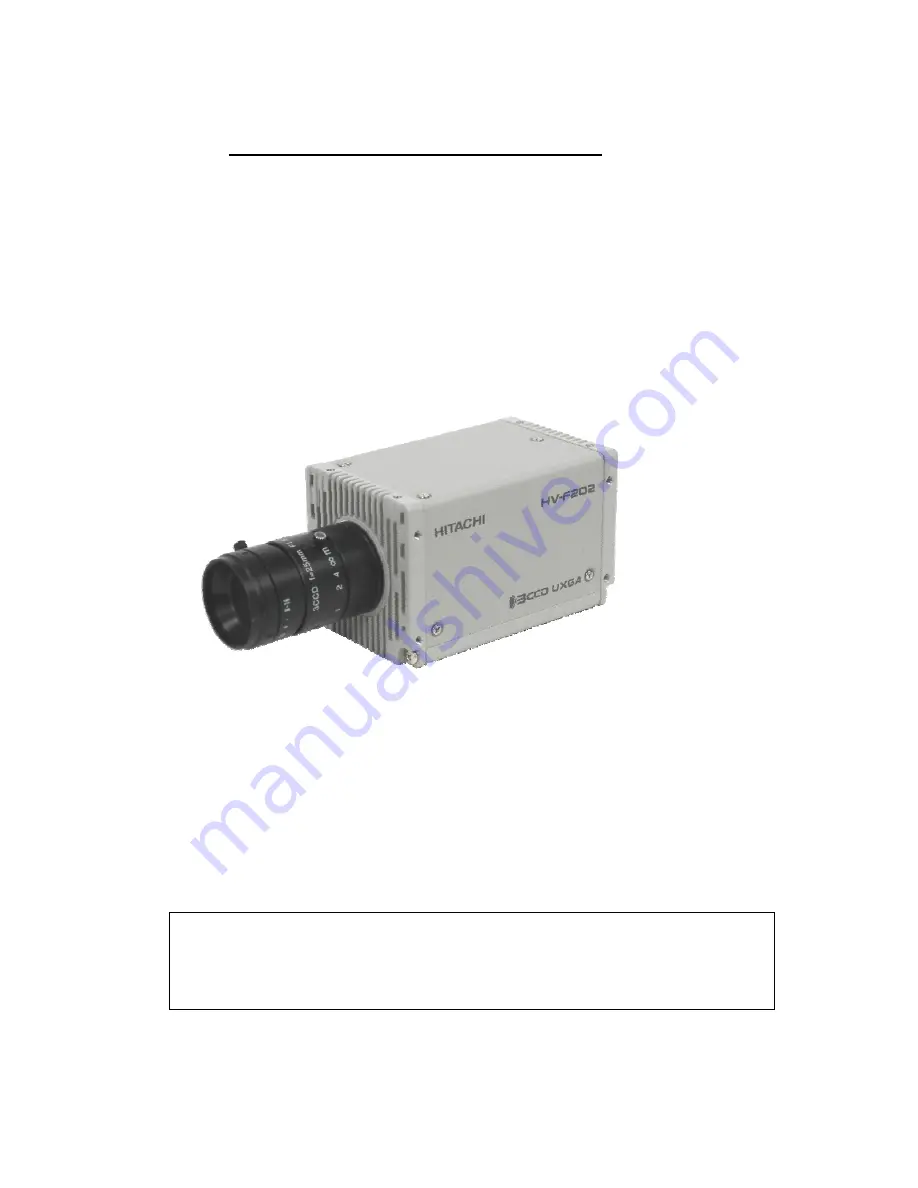 Hitachi HV-F202SCL Operation Manual Download Page 1