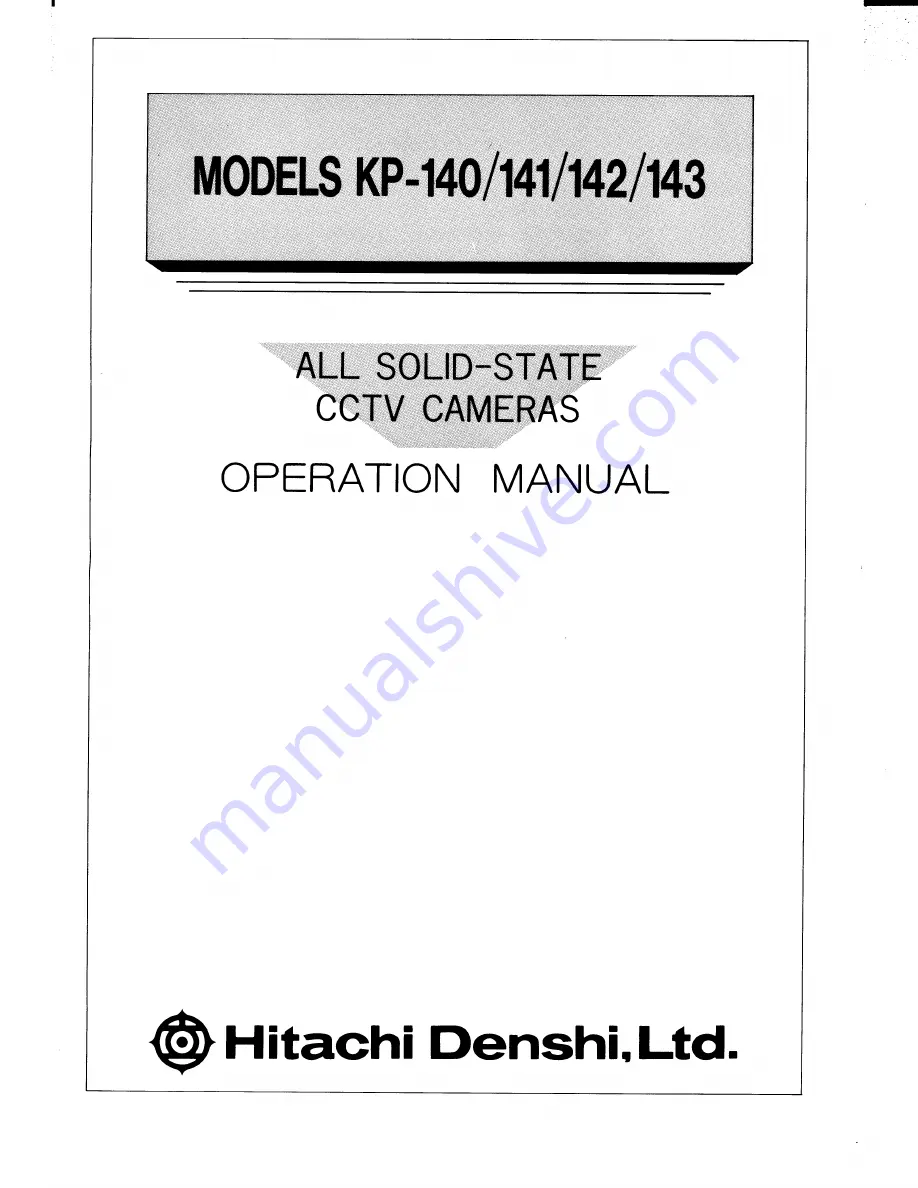 Hitachi KP-140 Operation Manual Download Page 1