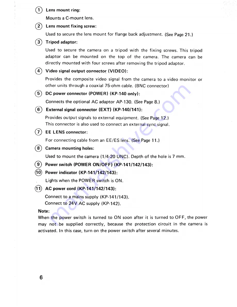 Hitachi KP-140 Operation Manual Download Page 7