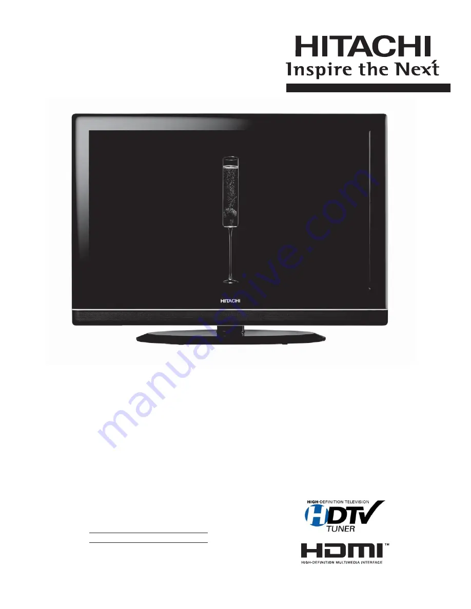 Hitachi L32A102 - LCD Direct View TV Скачать руководство пользователя страница 1