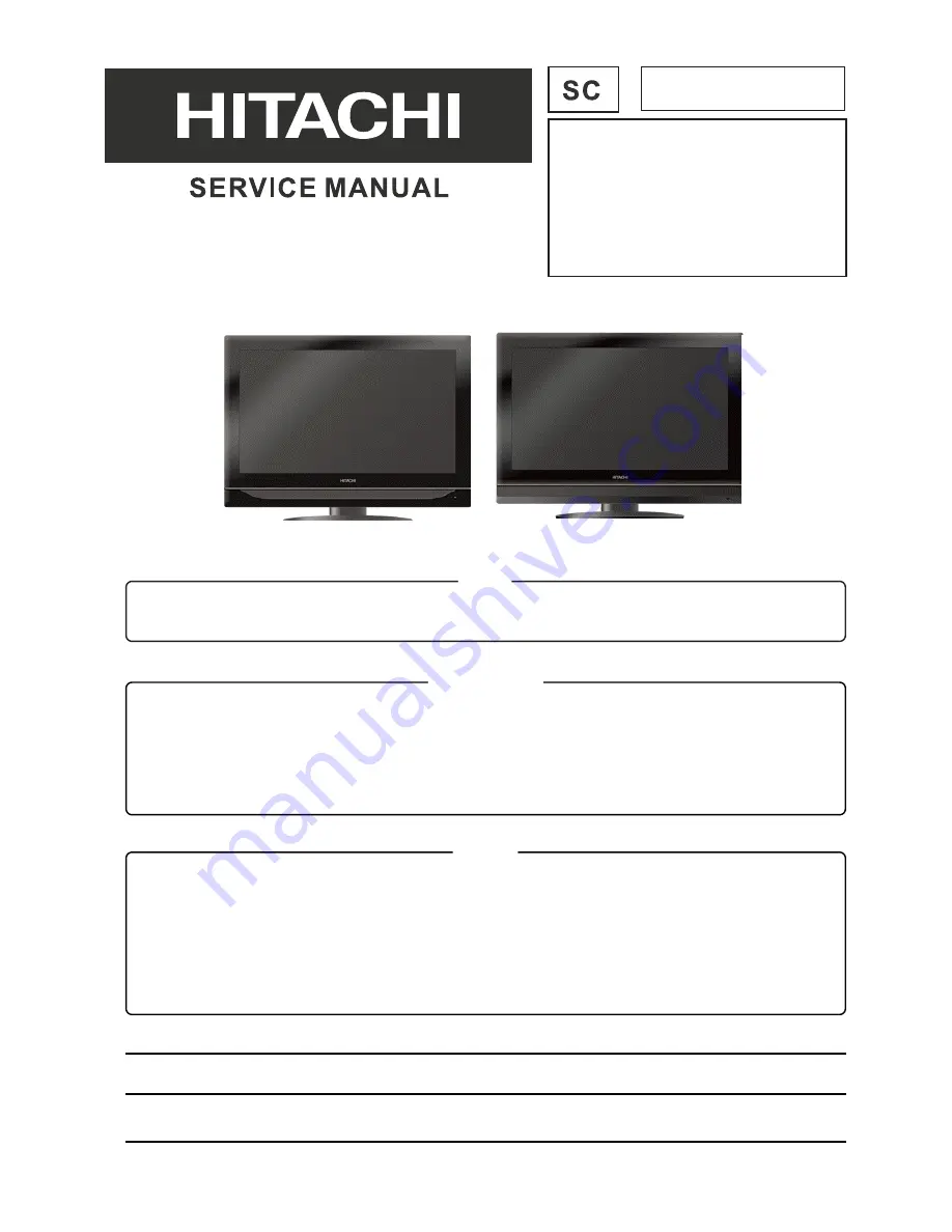 Hitachi L32R200 Service Manual Download Page 1