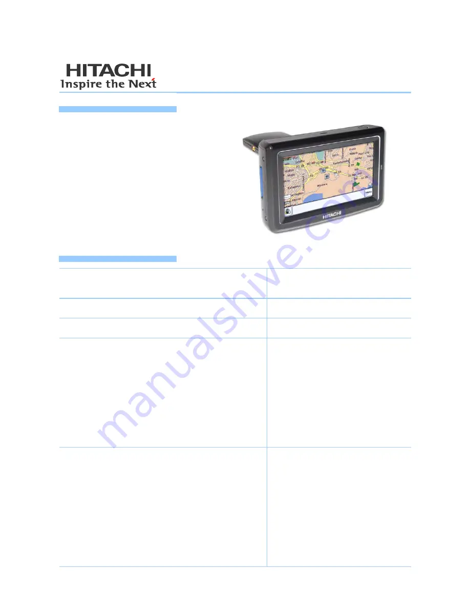 Hitachi MMP-401 Specifications Download Page 1