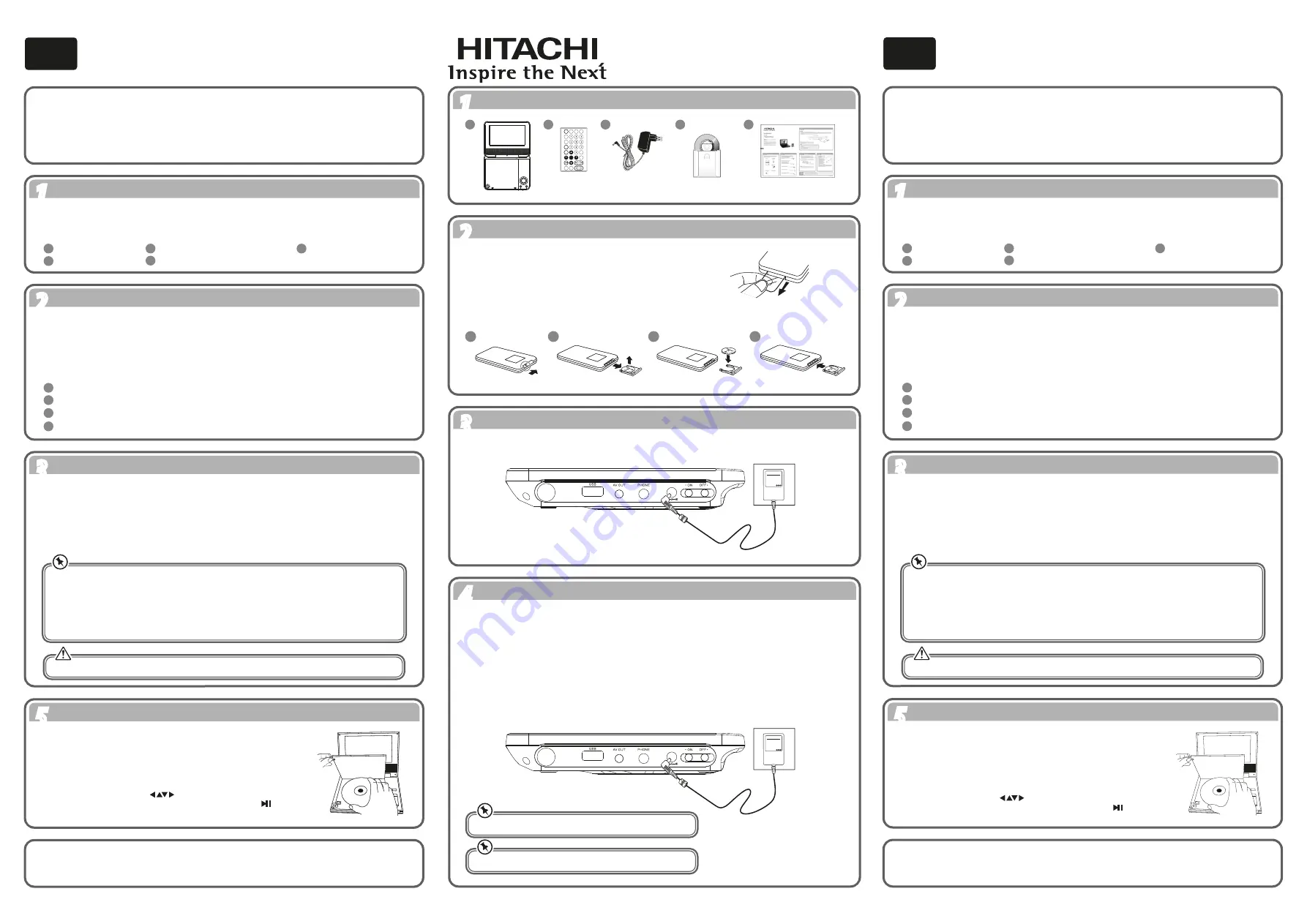 Hitachi PDV343E Quick Start Manual Download Page 2