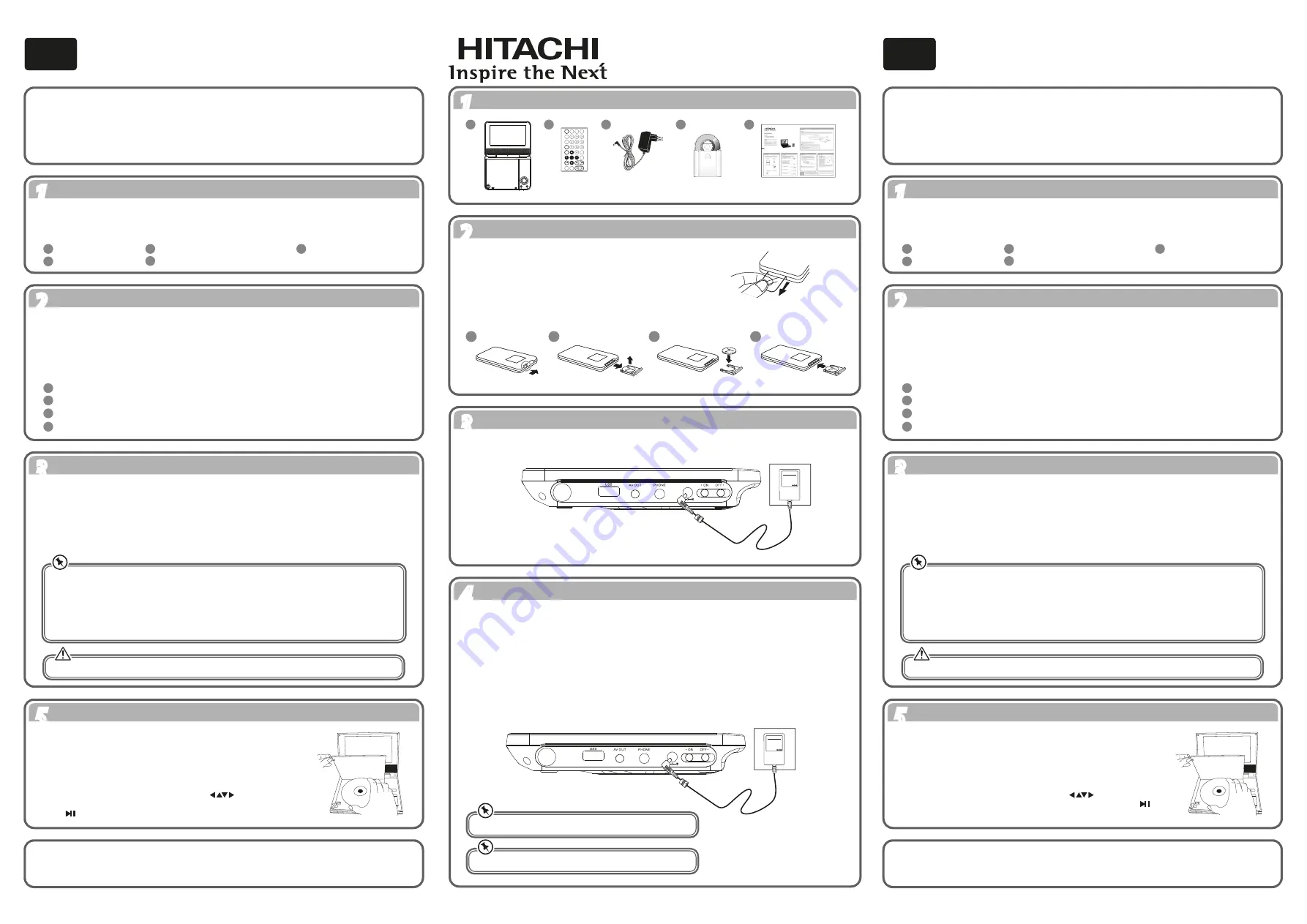 Hitachi PDV343E Quick Start Manual Download Page 3