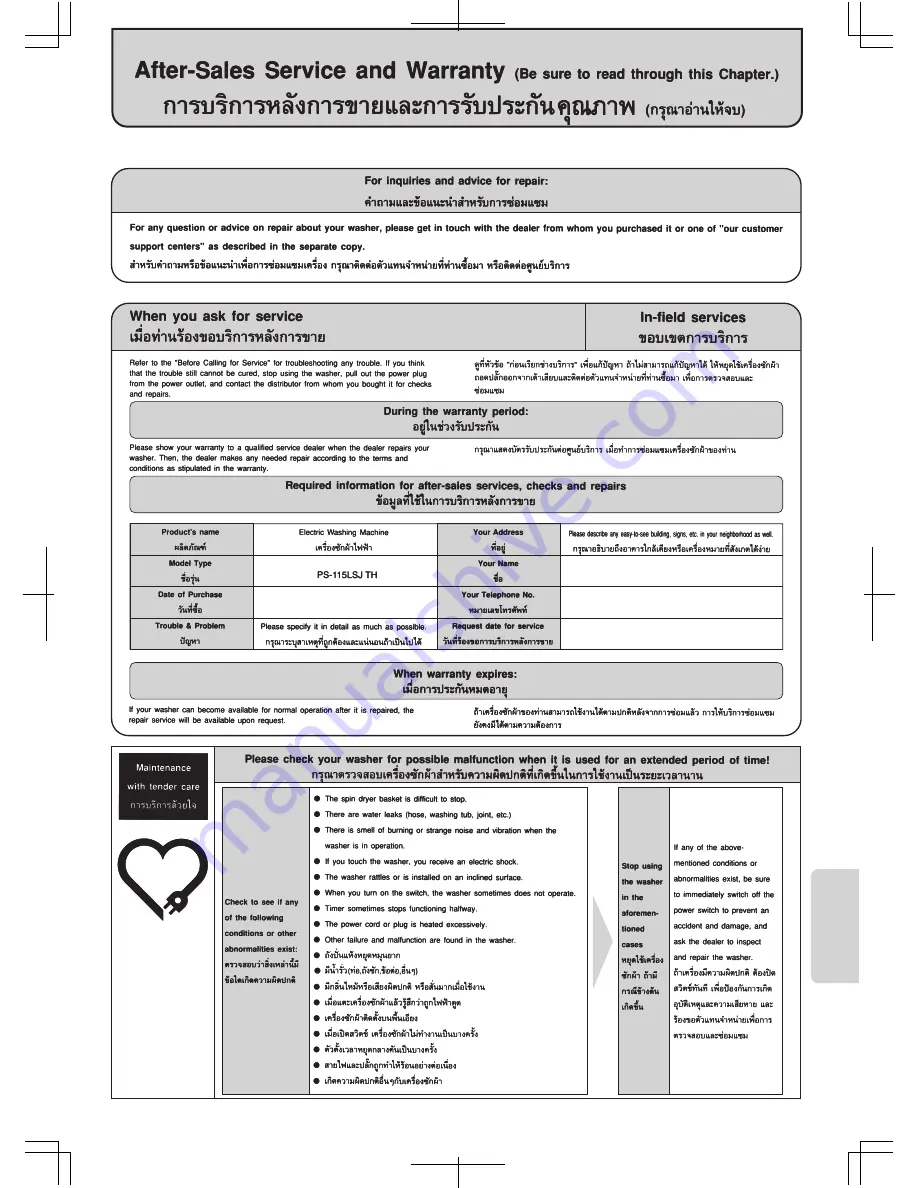 Hitachi PS-115LSJ TH Instruction Manual Download Page 19