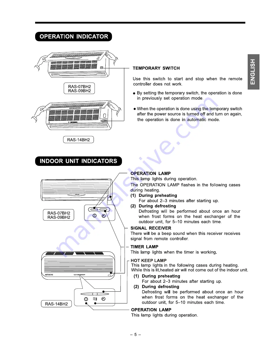 Hitachi RAC-07BH2 Скачать руководство пользователя страница 5