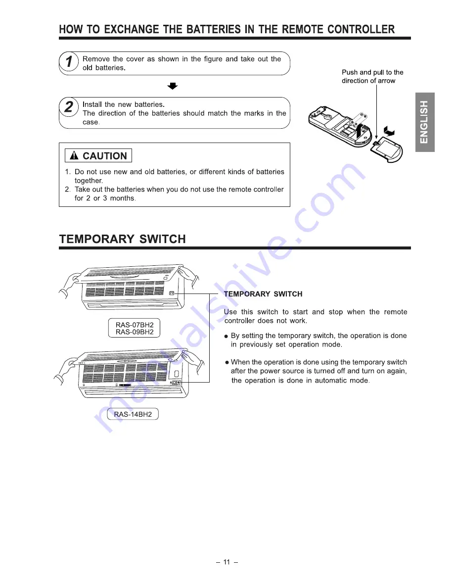 Hitachi RAC-07BH2 Скачать руководство пользователя страница 11