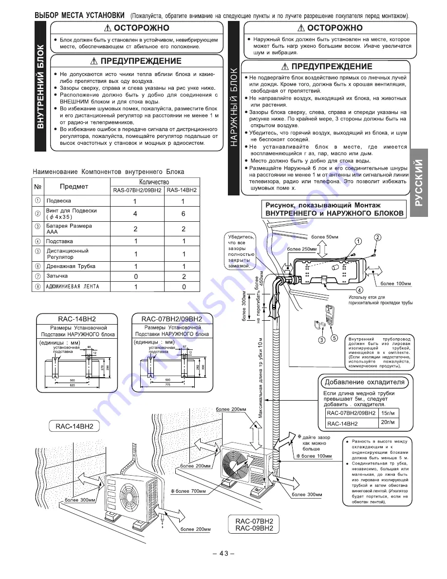 Hitachi RAC-07BH2 Скачать руководство пользователя страница 43