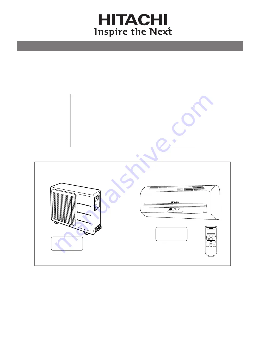 Hitachi RAC-10C9G Скачать руководство пользователя страница 1