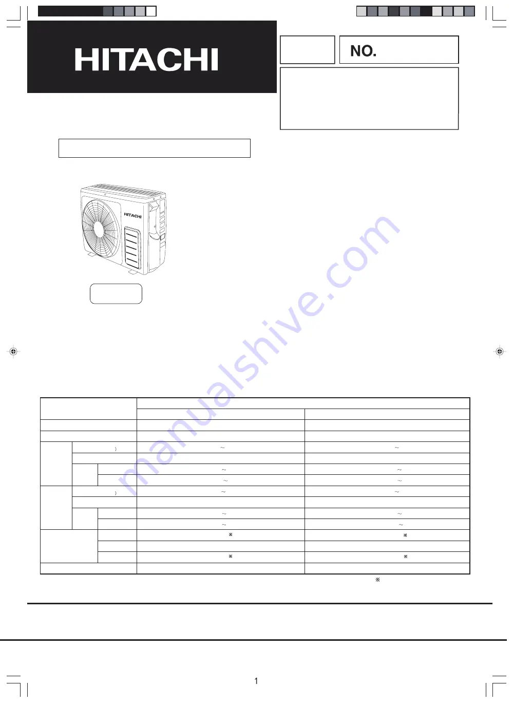 Hitachi RAC-18WPC Service Manual Download Page 1