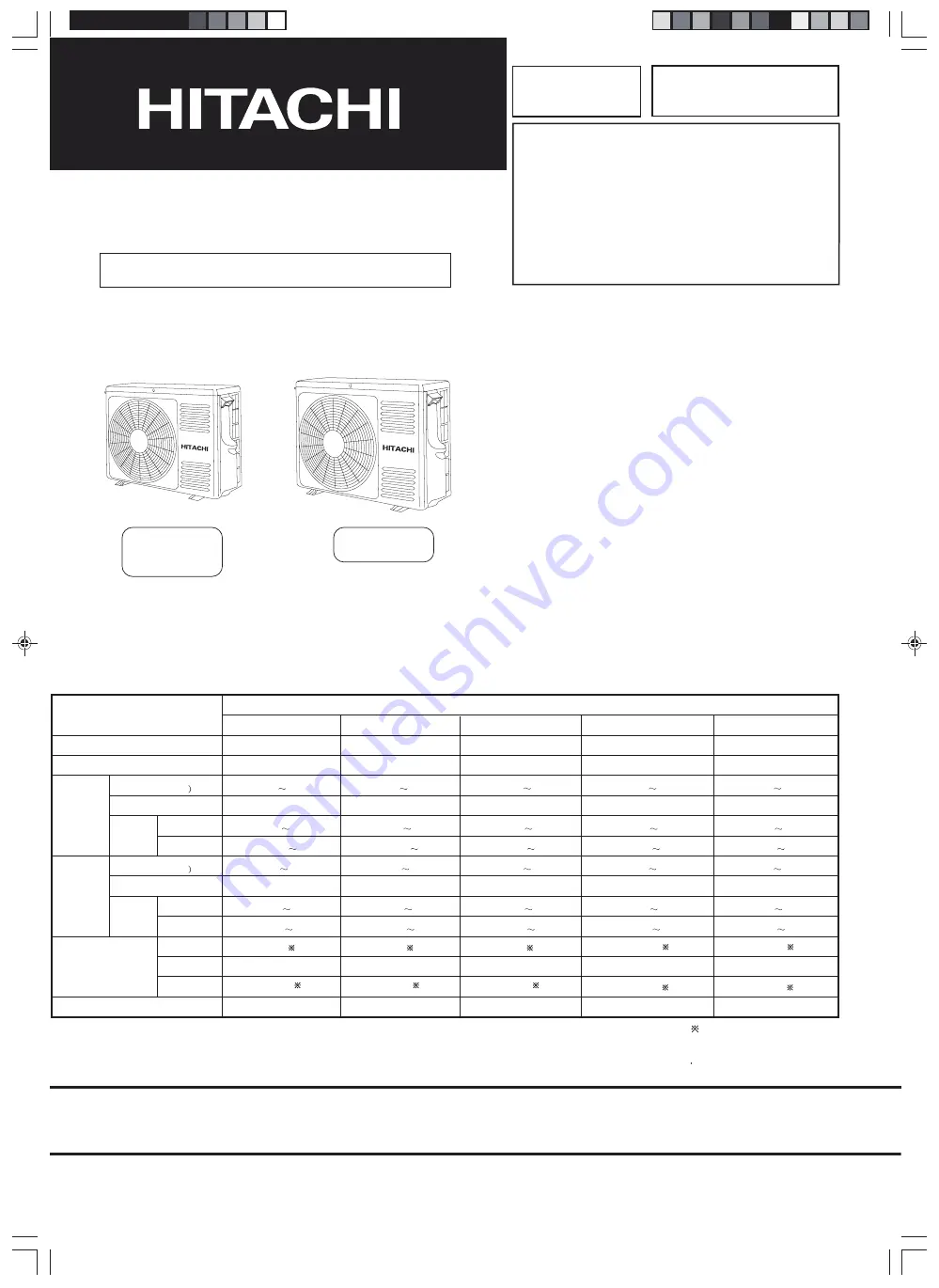 Hitachi RAC-18WPE Скачать руководство пользователя страница 1