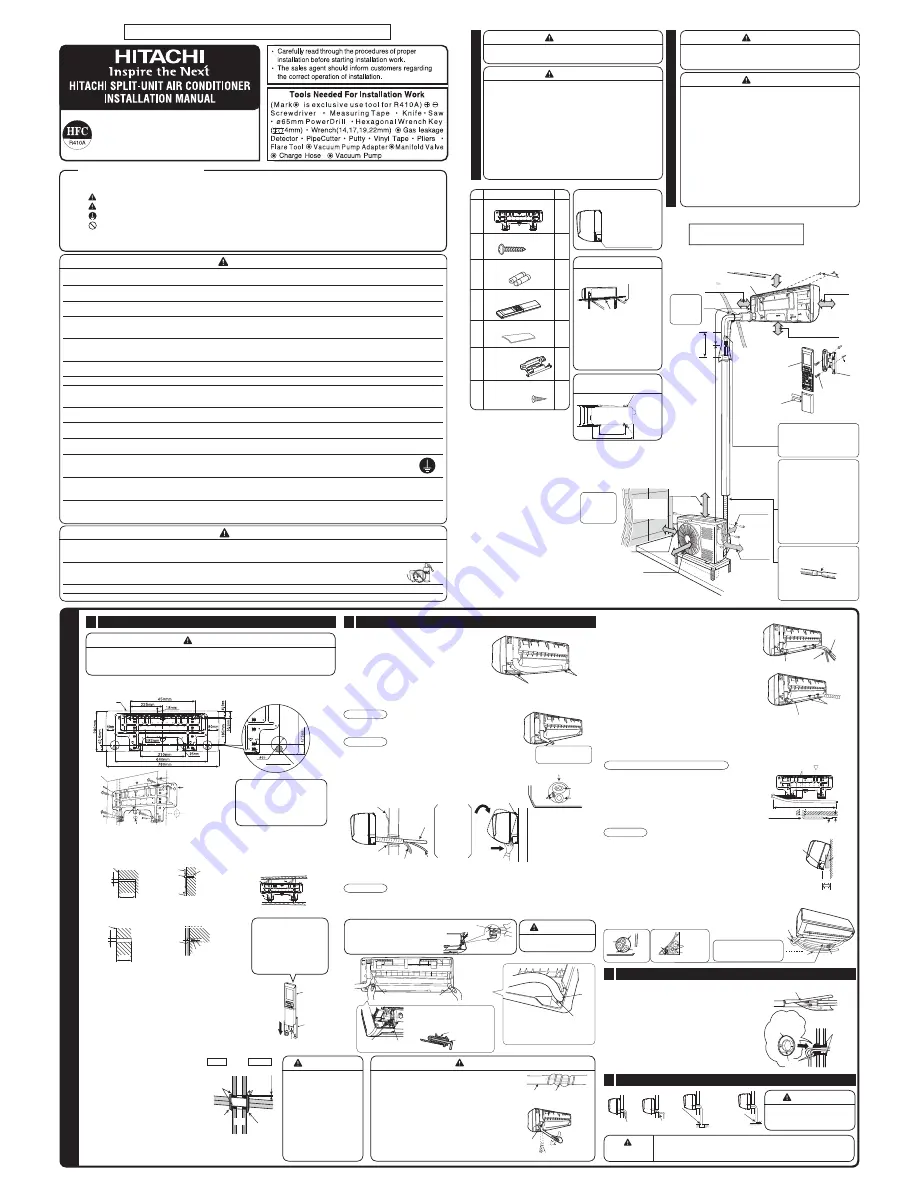 Hitachi RAC-18WSPA Installation Manual Download Page 1