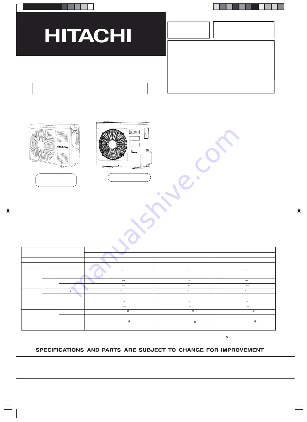 Hitachi RAC-25WXEN Service Manual Download Page 1