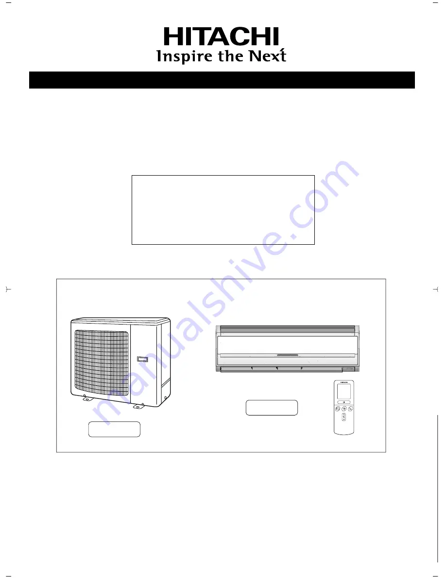 Hitachi RAC-30CHP6 Скачать руководство пользователя страница 1