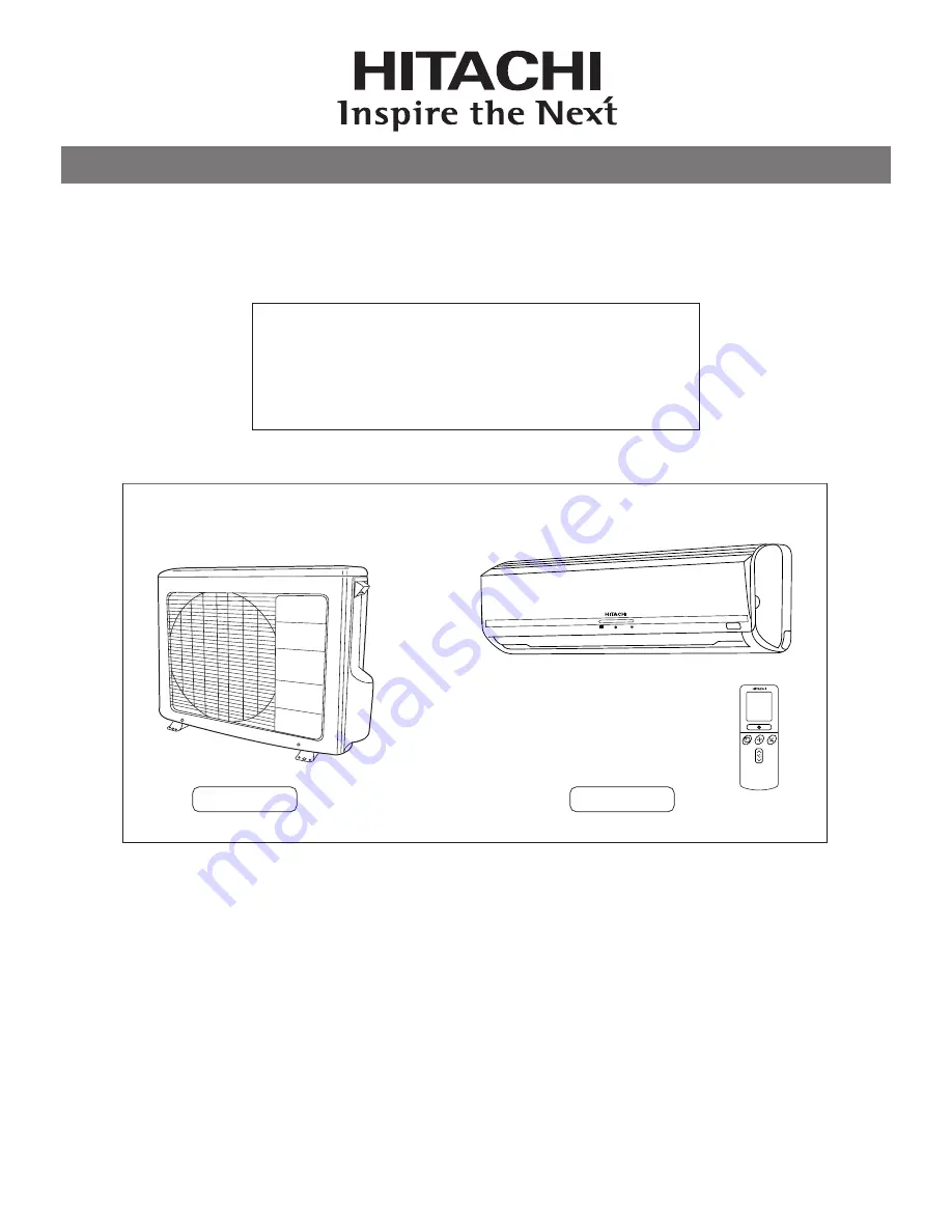 Hitachi RAC-50YHA1 Скачать руководство пользователя страница 1