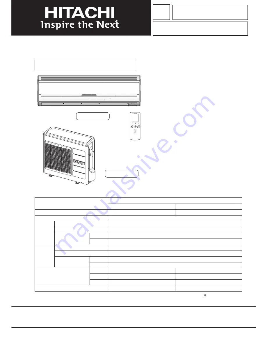 Hitachi RAC-70YH7 Скачать руководство пользователя страница 1